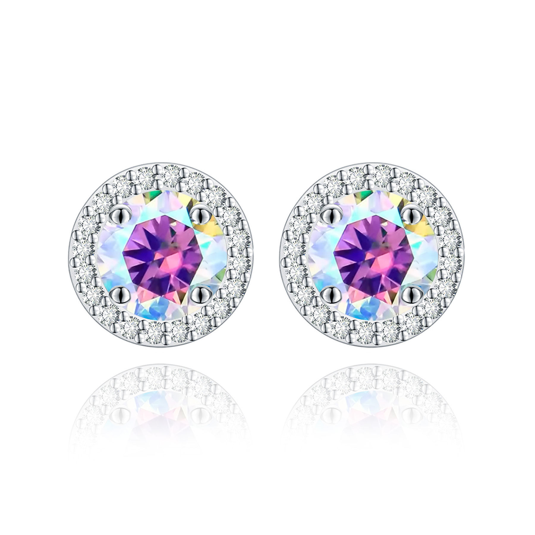 Aros Majesty Moissanita Moonlight Plata 925 8mm