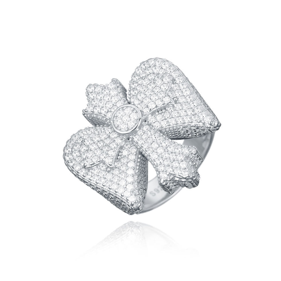 Anillo Flying Cross Talla 22 Moissanita Plata 925