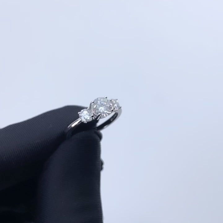 Miniatura: Anillo VVS Trilogy Tallas 14 a 20 Moissanita Plata 925