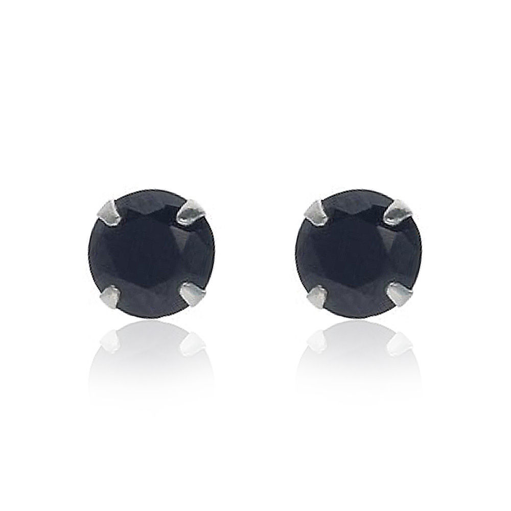 Aretes Stone Onix 6mm Plata 925