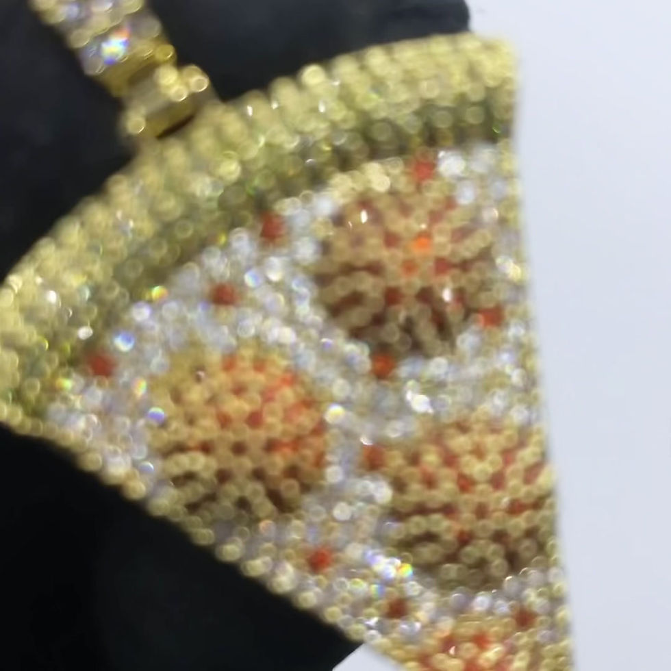 Miniatura: Colgante Pizza Iced Out Gold