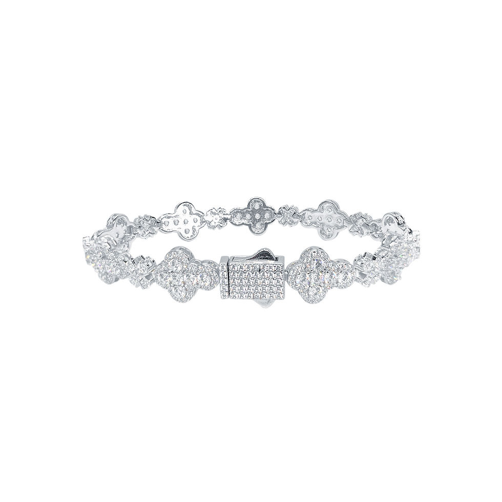 Miniatura: Brazalete Cluster Cross 10mm x 18cm plata 925