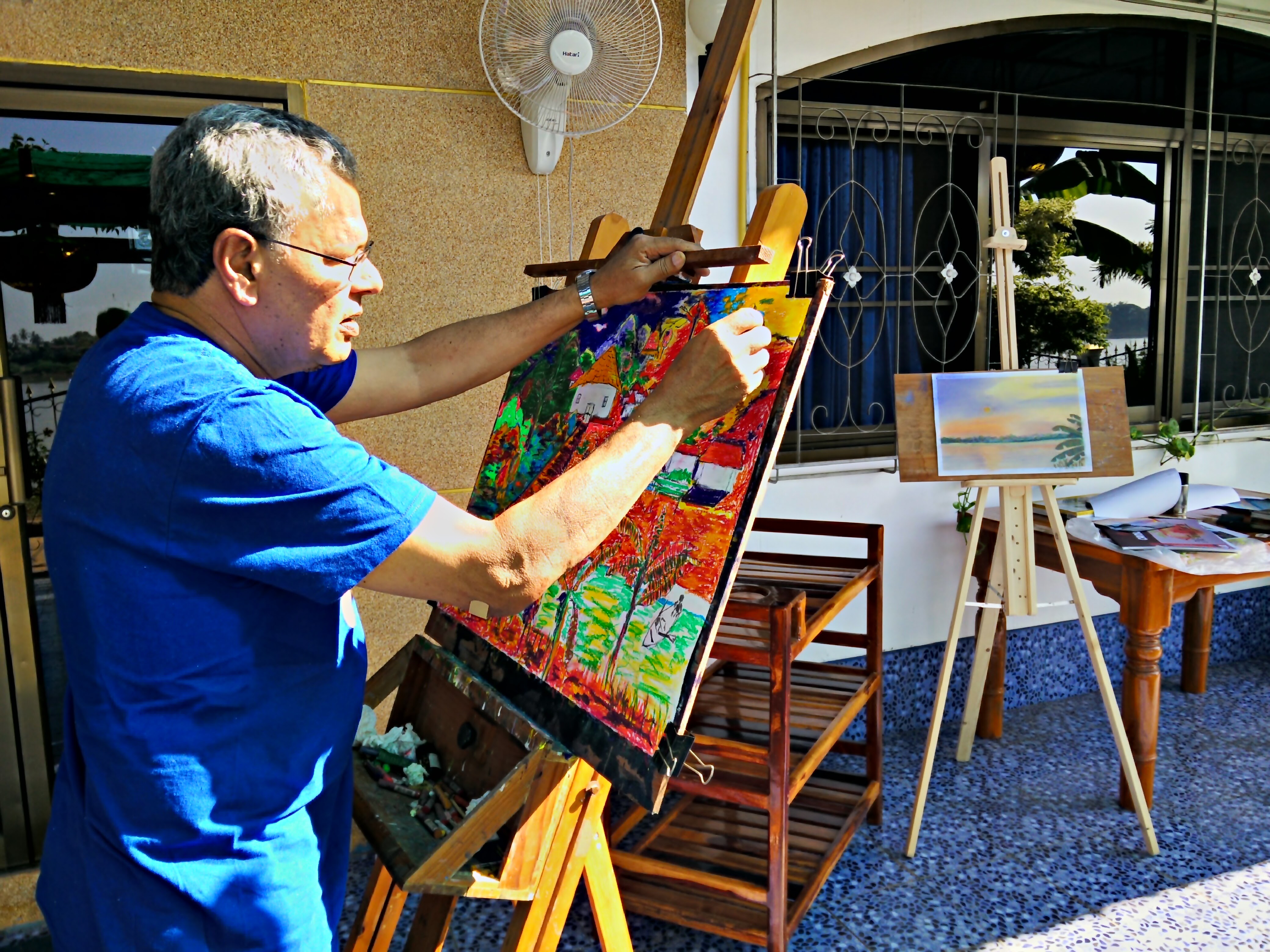 Rohan painting on the Terrace
