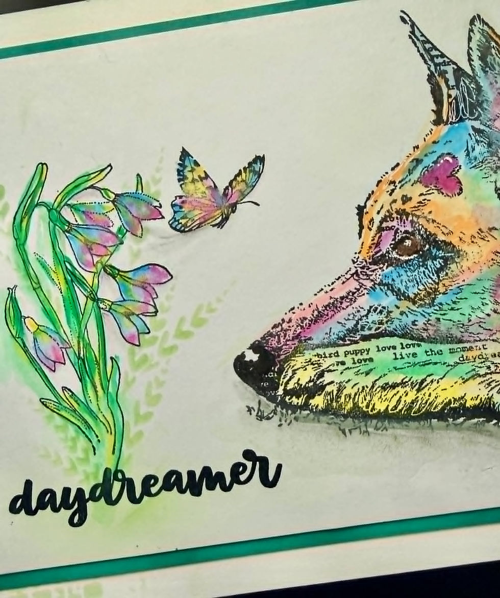 Thumbnail: Daydreamer Dog- Clear Acrylic A5 Stamp - Hand Drawn - Limited Edition