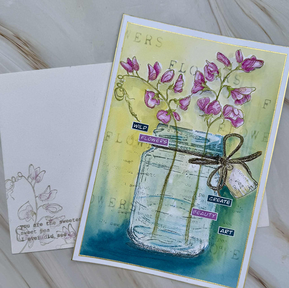 Thumbnail: Flowers with love - Clear Acrylic A5 Stamp - Hand Drawn - 14 stamps