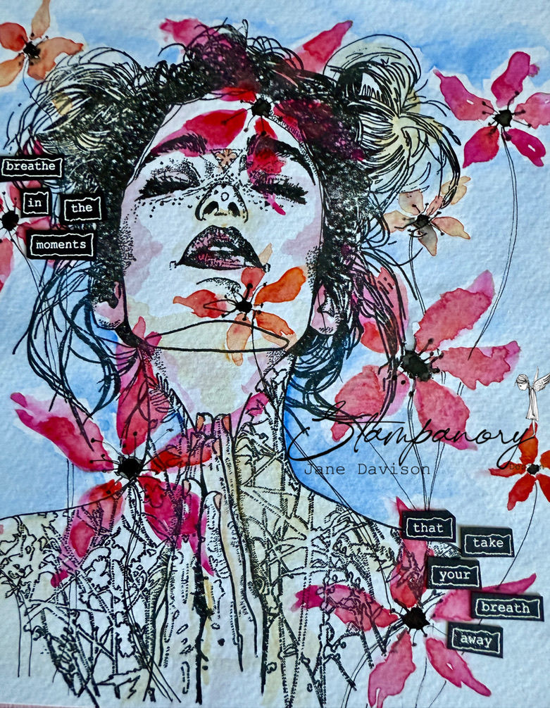 Thumbnail: Breathe in the Moments - Clear Acrylic A5 Stamp - Hand Drawn - Limited Edition