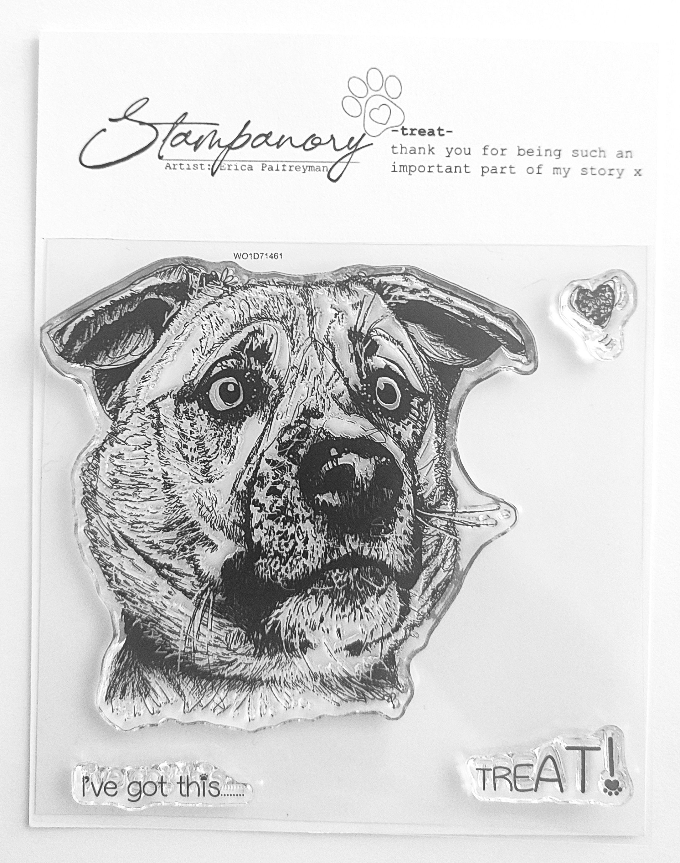 PAWtraits- Treat!!!!!- 4"x4" - 3 Stamp Set