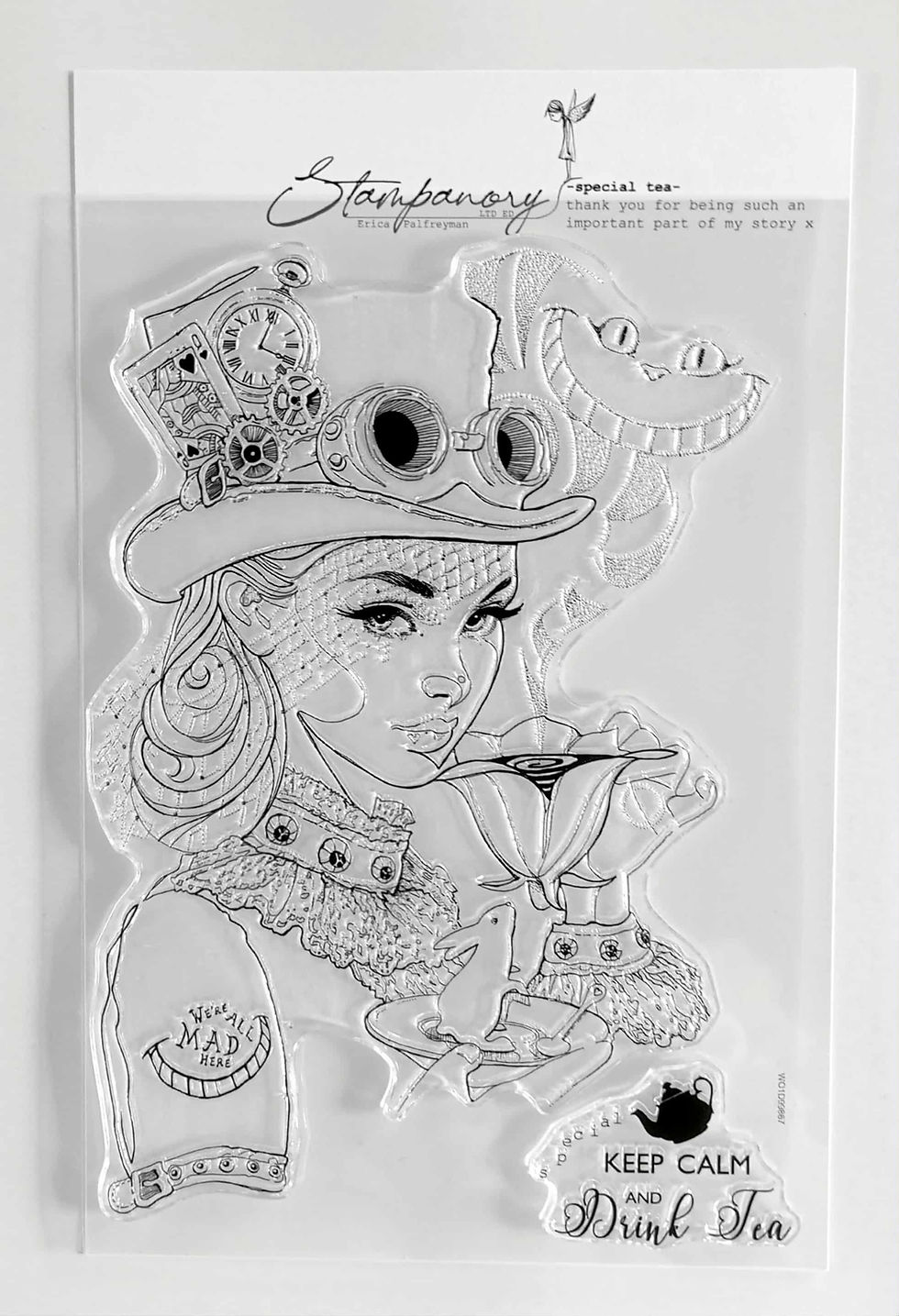 Stay Calm And Drink Tea - Clear Acrylic A5 Stamp - Hand Drawn - Limited Edition