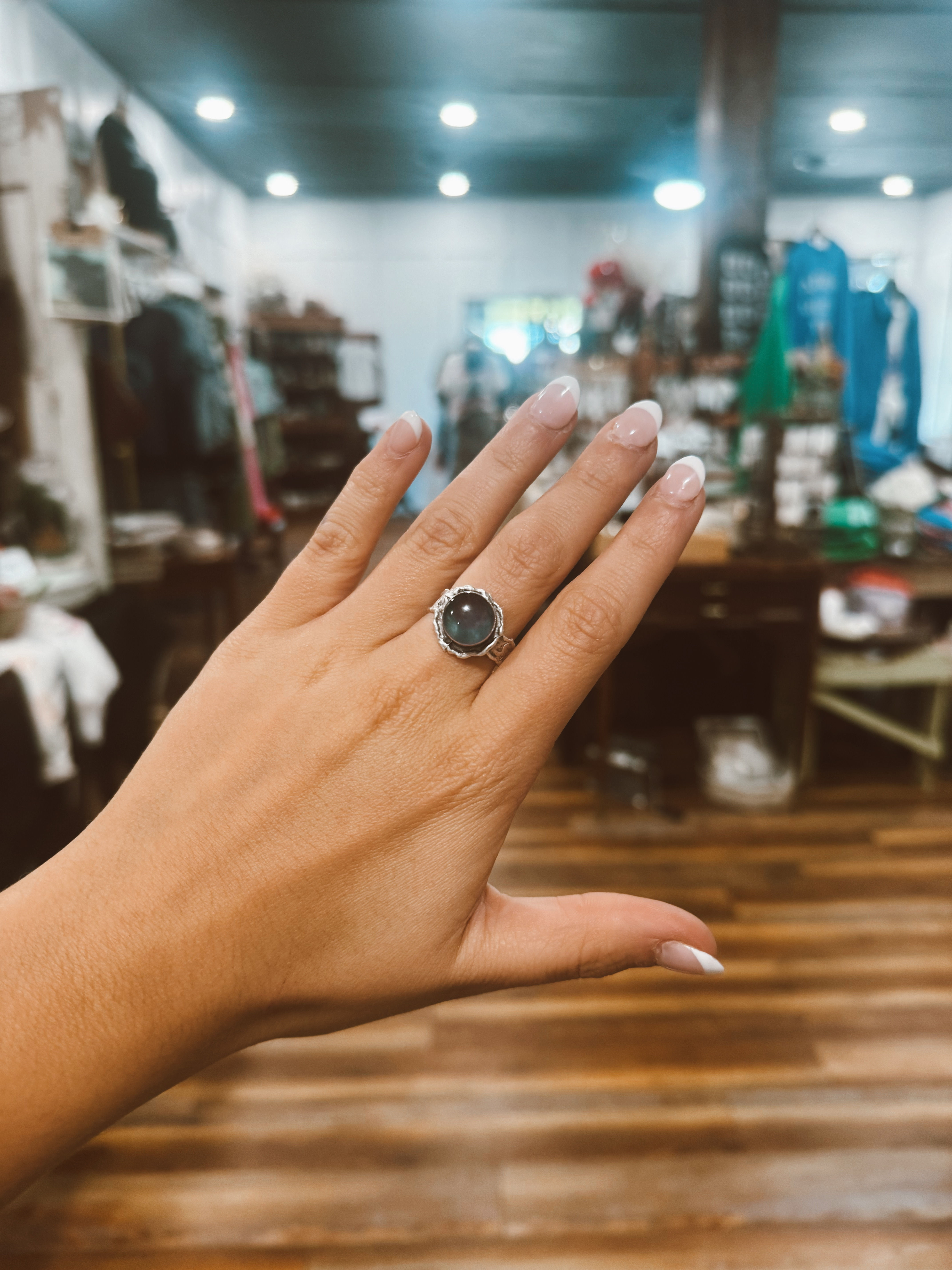 Silver Glass Rings
