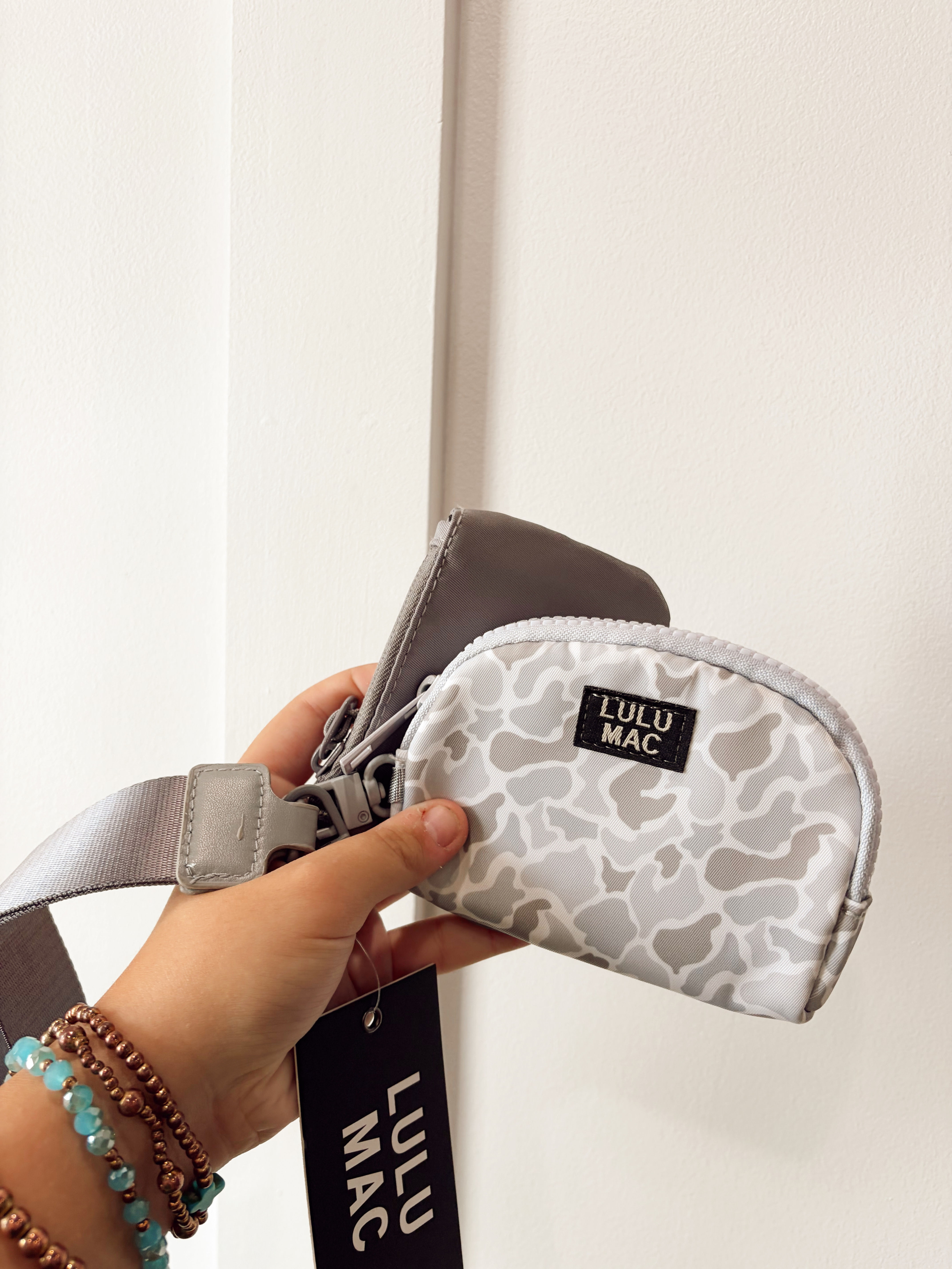 Lulu Mac Keychain- Grey/White Camo