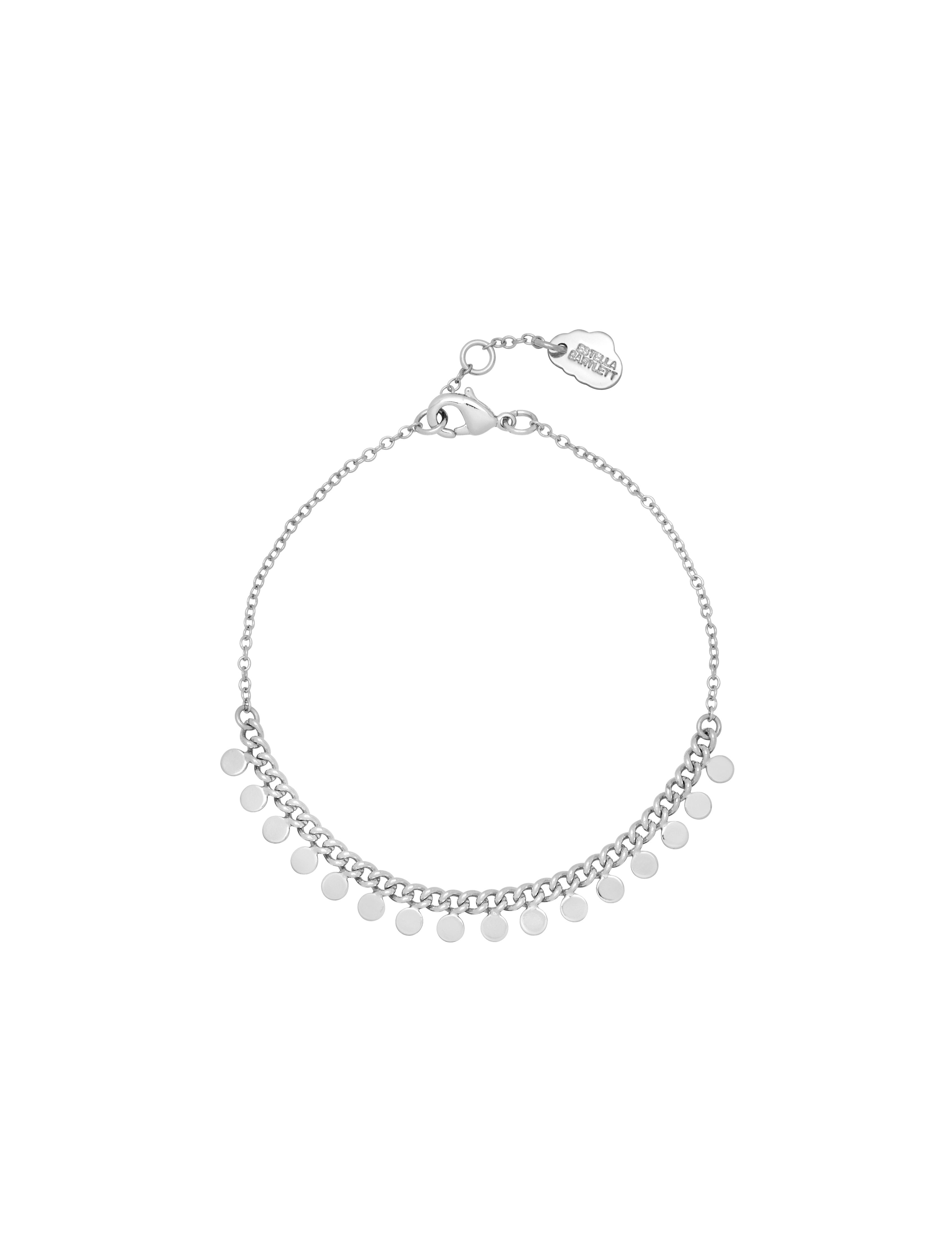 Mini disc chain bracelet - silver plated