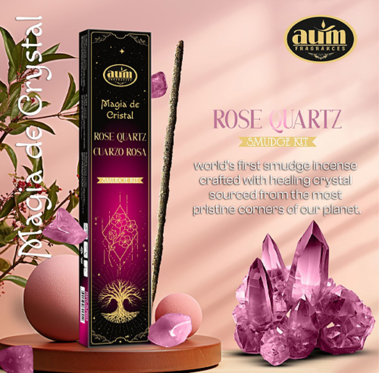 Incenso Magia do Cristal QUARTZO ROSA
