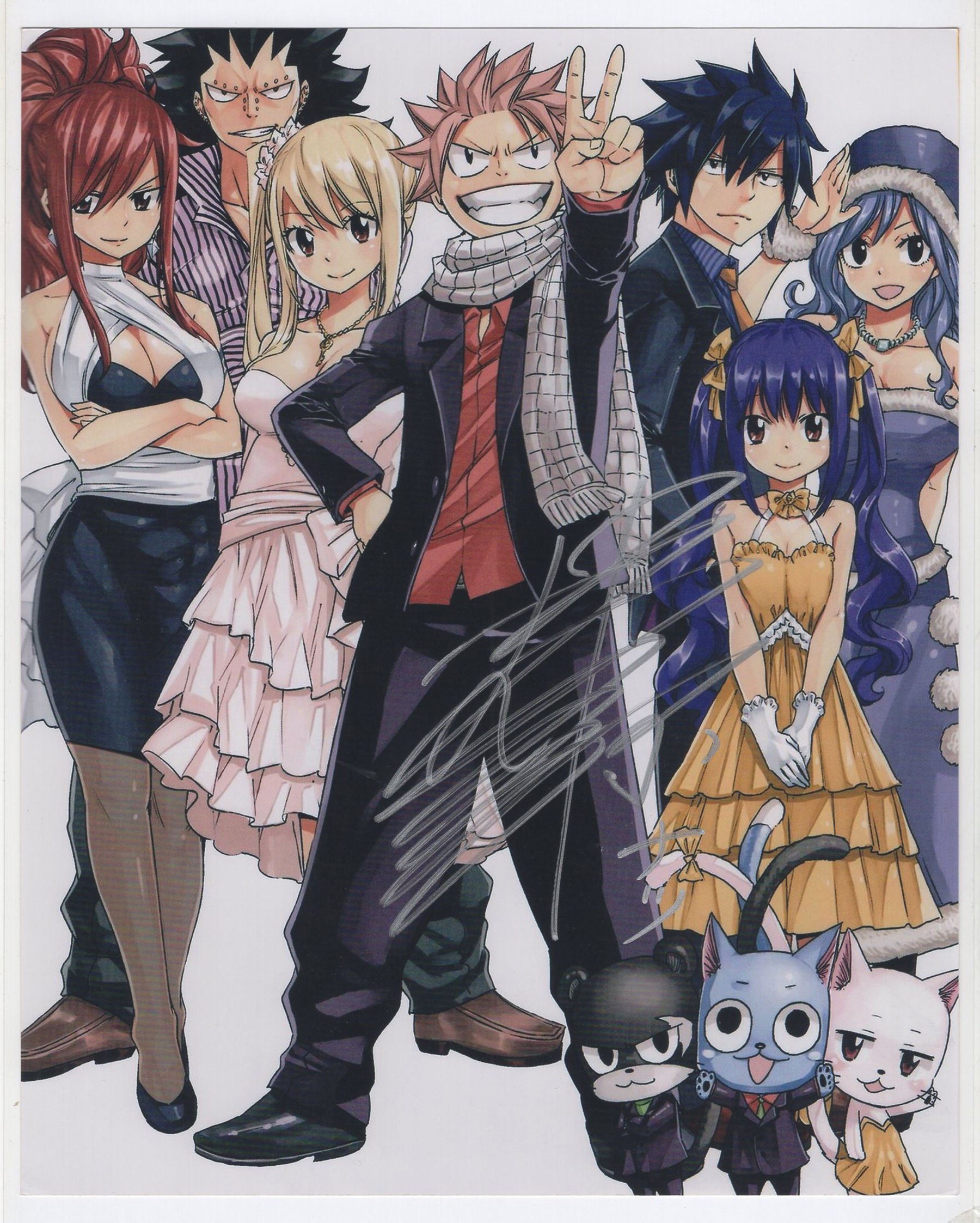 FAIRY TAIL Voice actor Kakihara Tetsuya signed photo with coa