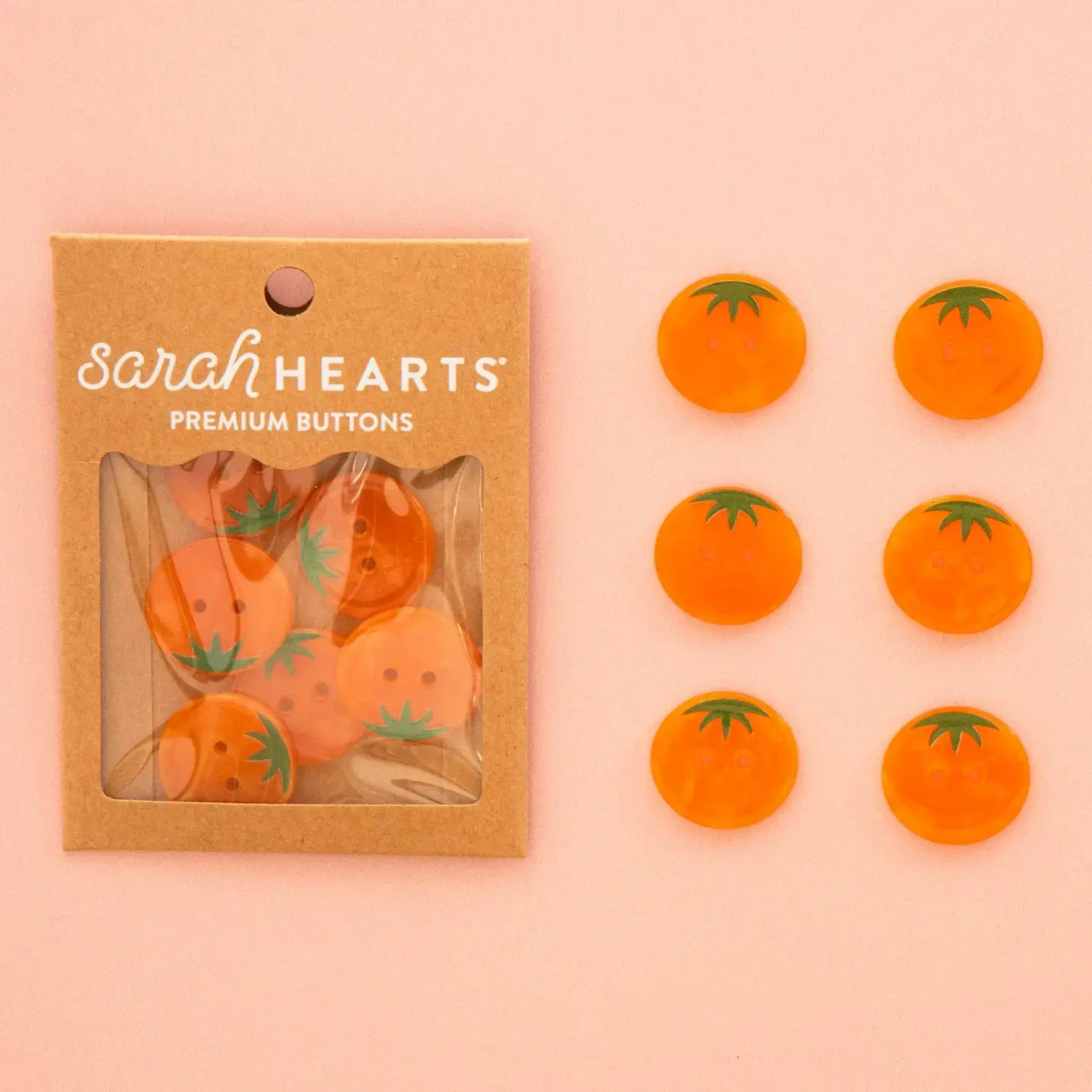 Orange Heirloom Tomato Buttons - Large 1"