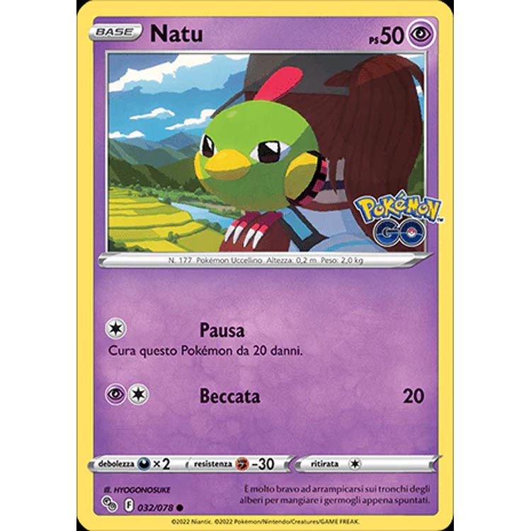 Natu 032/078 Pokémon GO Regular NM-Mint Pokémon Card TCG hp is 50