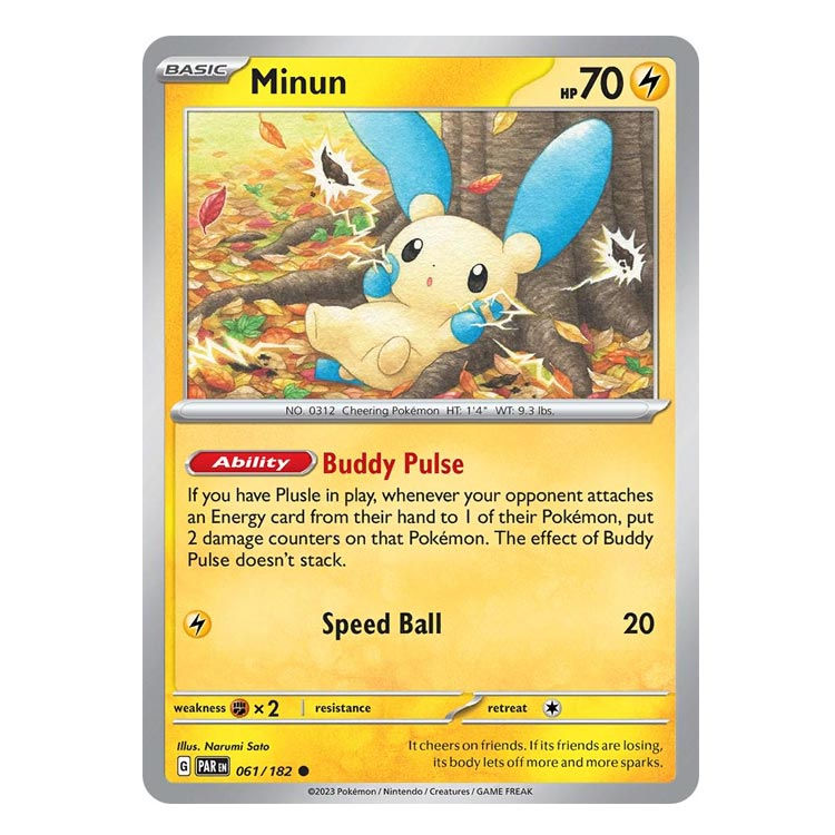 061-182 Minun Comune (IT) – MINT electric type pokemon and hp is 70