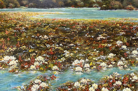 Landscape painting, oil on canvas