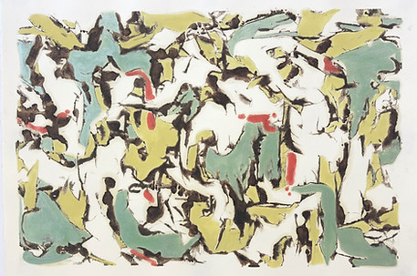 Presence: Untitled July A, 2025, 19" x 26", encaustic on Rives BFK, $1,600.