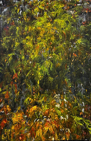 Landscape Painitng in oil and cold wax on wood, 