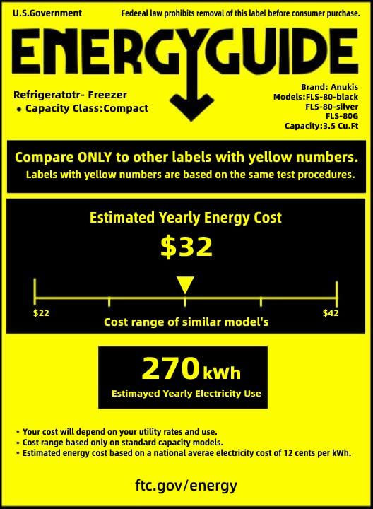 Thumbnail: KRIB BLING 3.5Cu.Ft Compact Refrigerator Mini Fridge with Freezer, Small Refrige