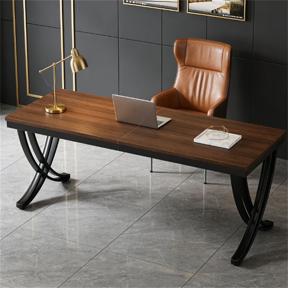 Thumbnail: Double person office desk, computer desk, study desk, with metal frame, stabilit