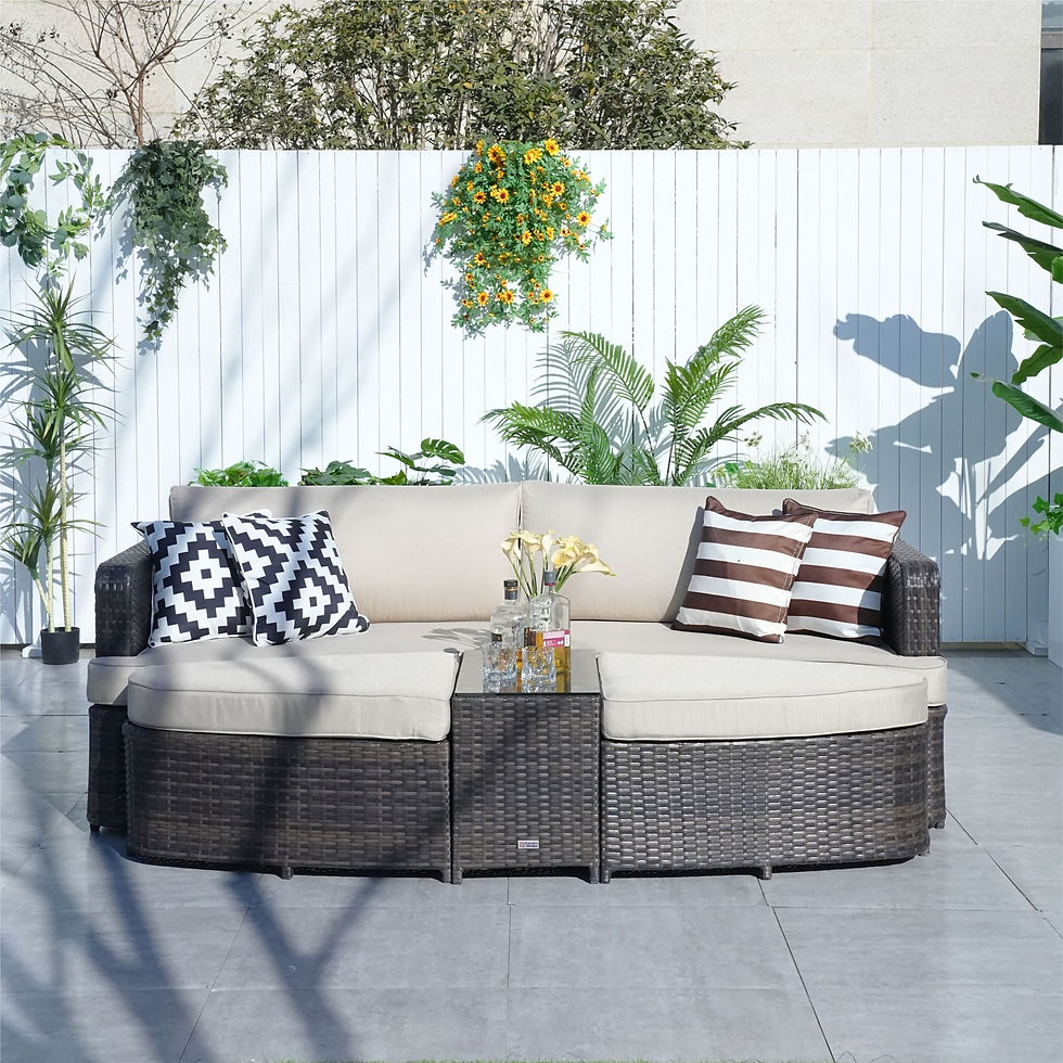 Thumbnail: Direct Wicker 5-Piece Outdoor Wicker Sofa Daybed Set Patio Furniture Sunbed