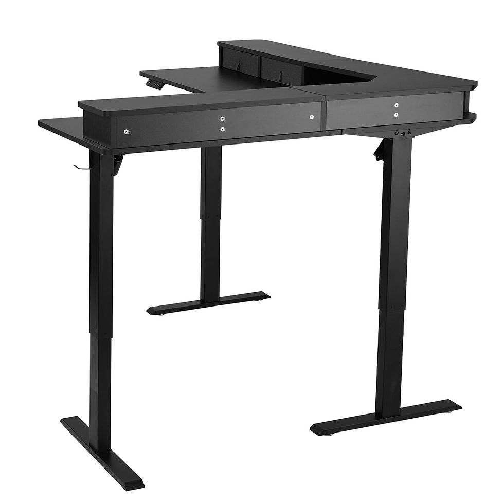Thumbnail: L Shaped Desk, Electric Adjustable Height Corner Gaming Desk with CPU Stands, Du