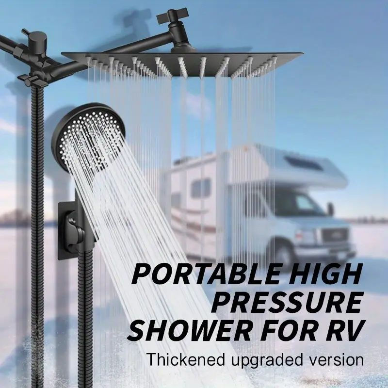 Thumbnail: "RV Bathroom Shower Set - 12 Inch Overhead Rain & Handheld Head with Extra Long 