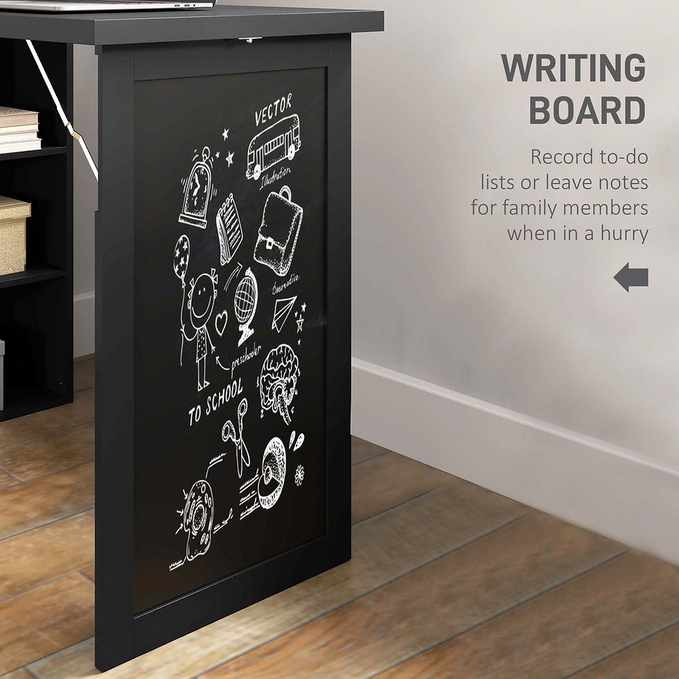 Thumbnail: Fold-out Convertible Home Office Desk, Wall Mount Computer Desk with Blackboard 
