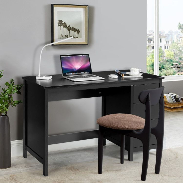 Thumbnail: 3-Drawer Home Office Study Computer Desk with Spacious Desktop