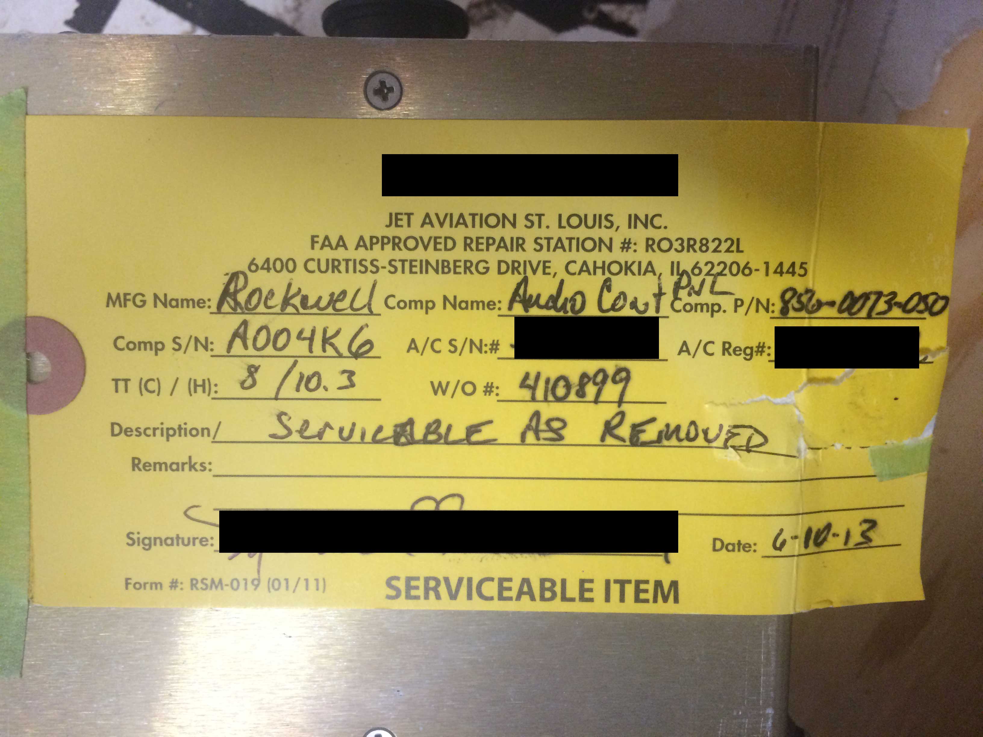 Rockwell Collins Audio Panel P/N 856-0073-050