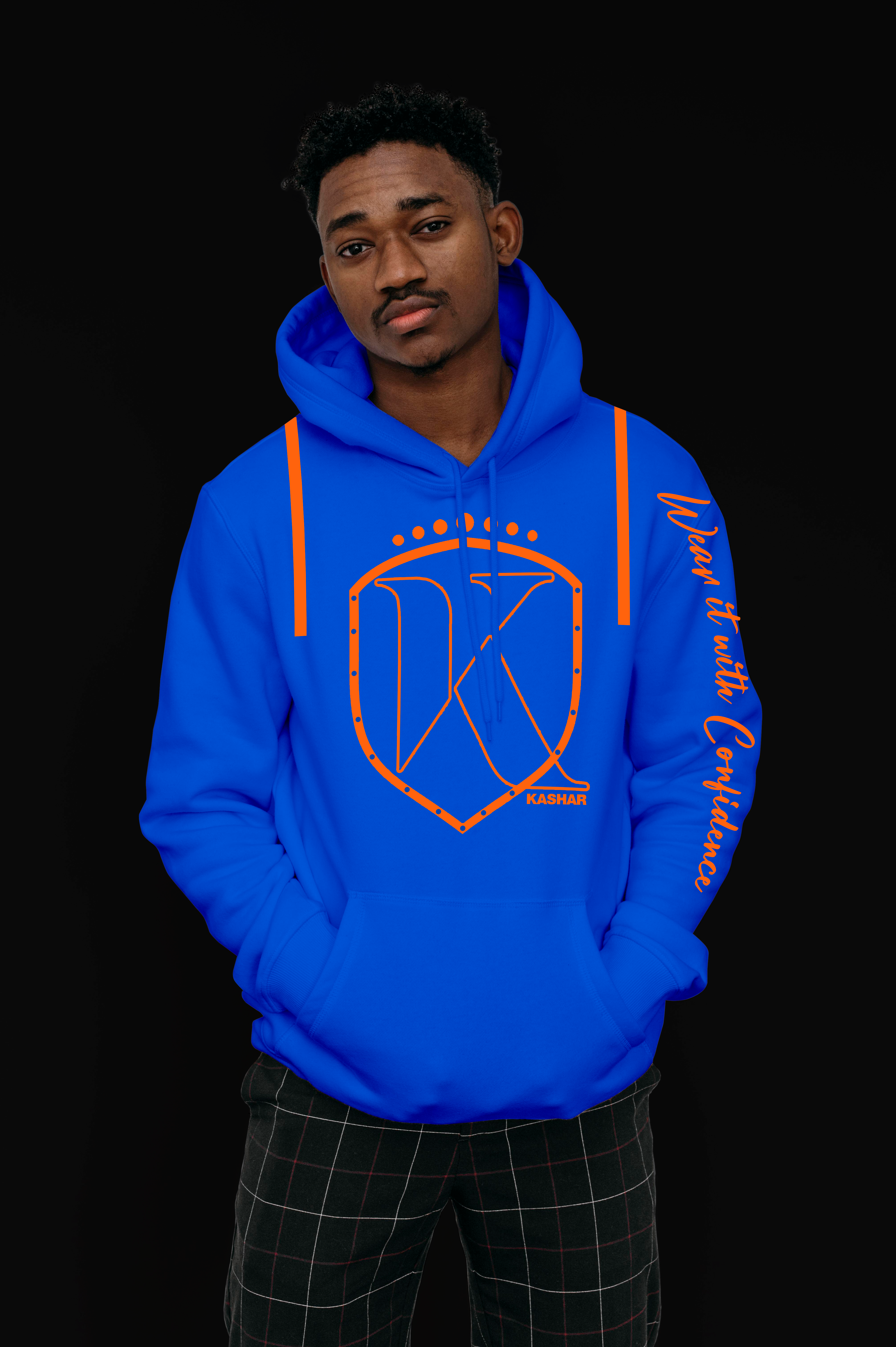 KASHAR Shield Hoodie royal blue