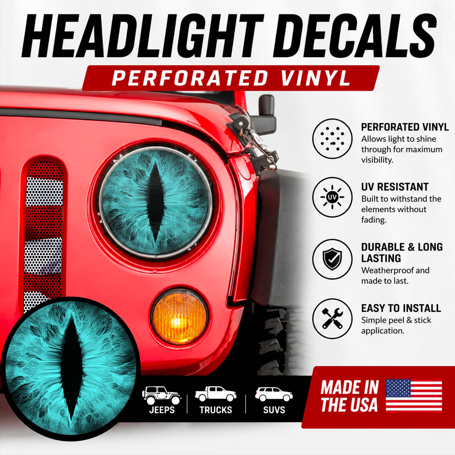 Teal Headlight Eyeballs