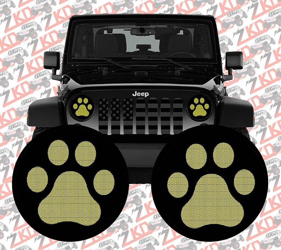 Paw Yellow Headlight Covers