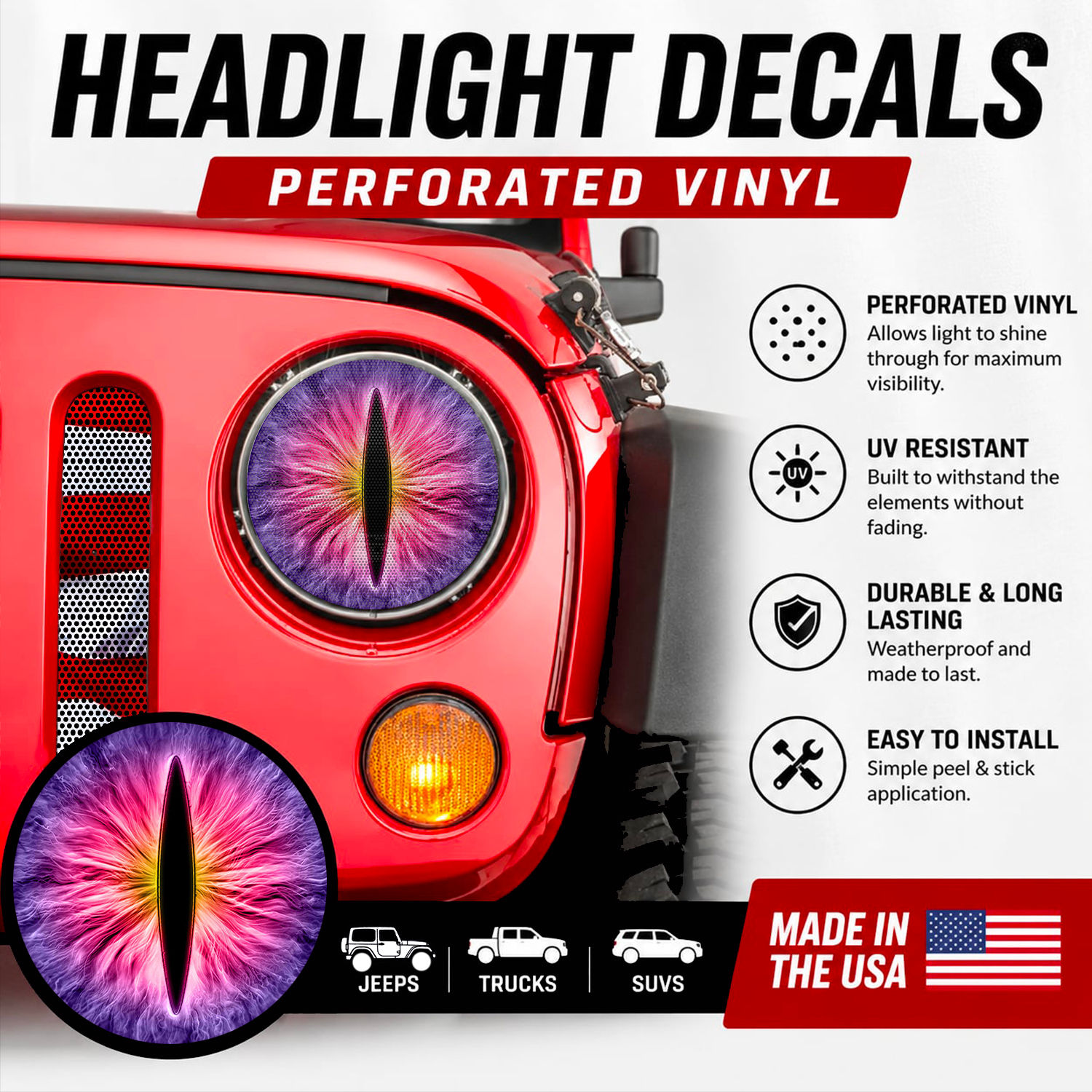 Pink and Purple Headlight Eyeballs