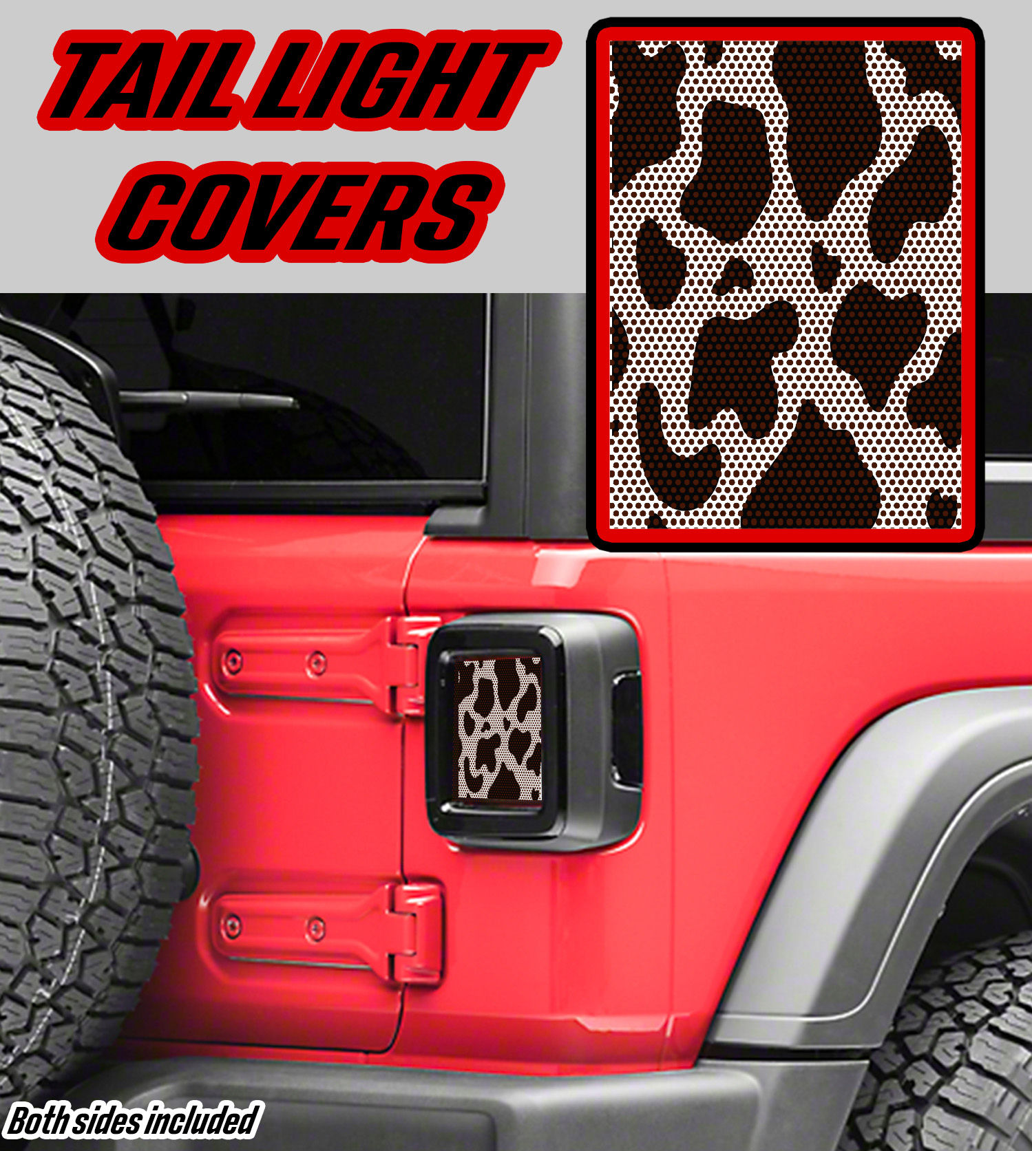 Tail Light Decal Cow Print