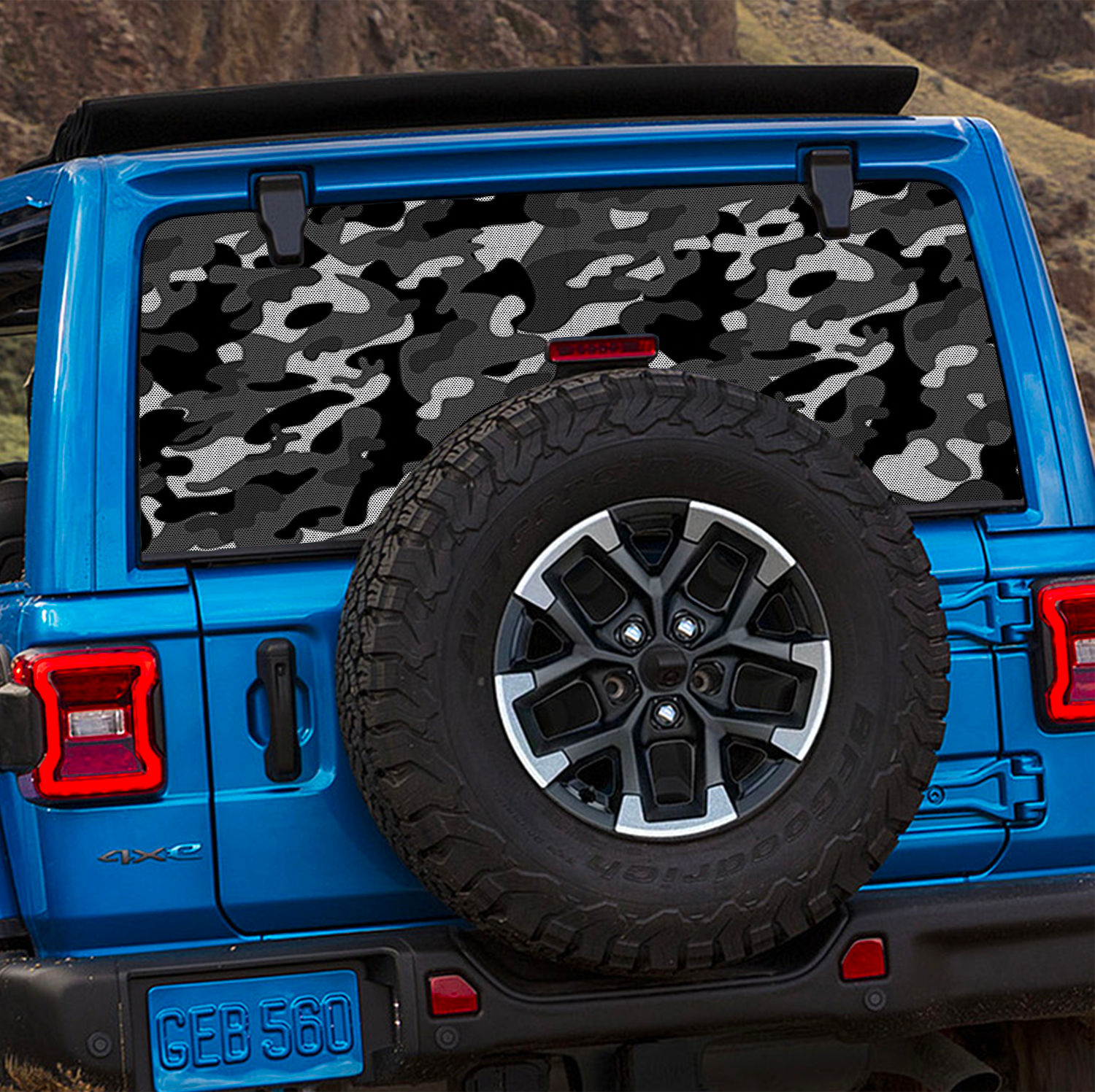Gray Camo Rear Window Decal