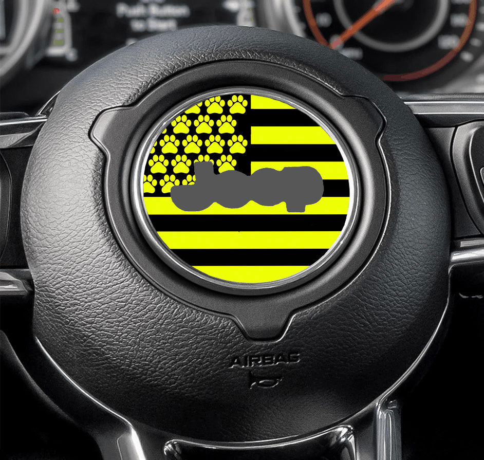 Thumbnail: Steering Wheel Decal DogPaw Flag(Multiple Color Options)