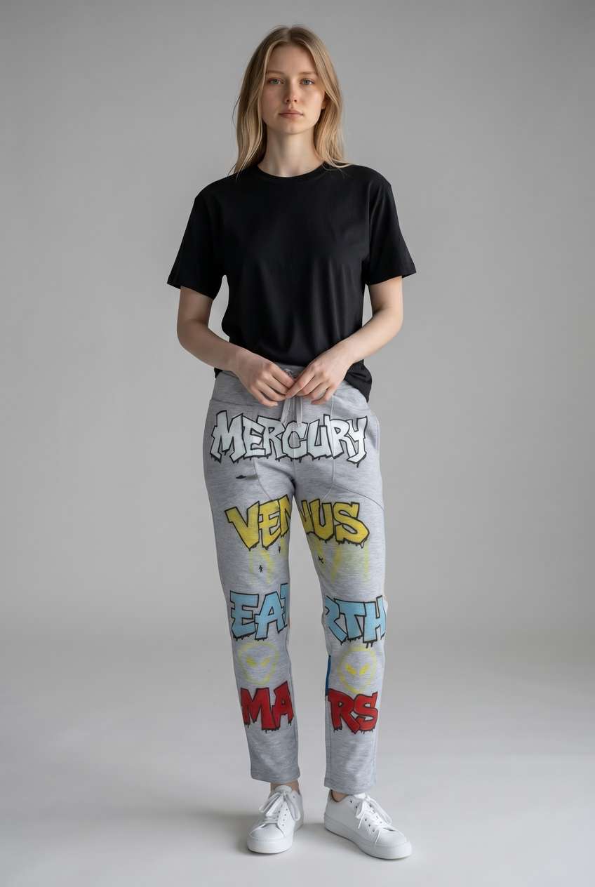 Thumbnail: Unisex Custom Planets sweat pants (medium)