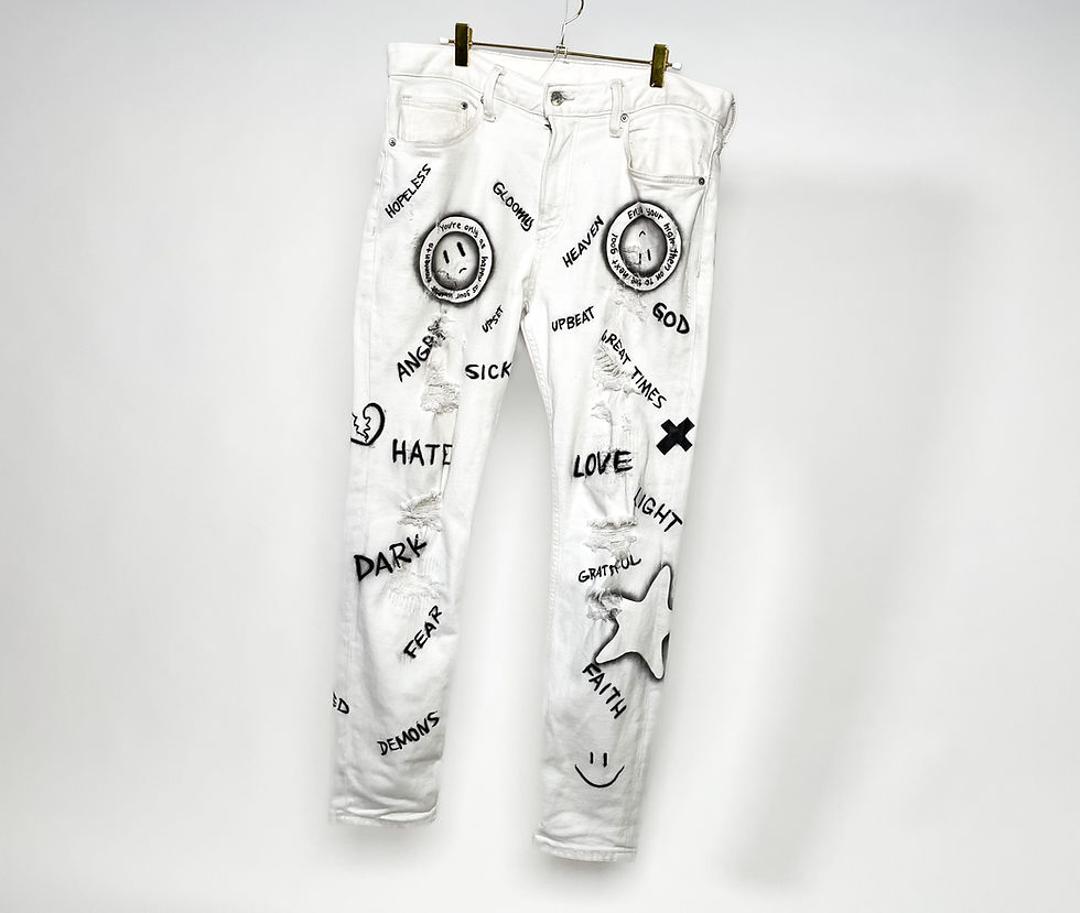 Custom painted - "Highs & Lows" Jean pants 32x32