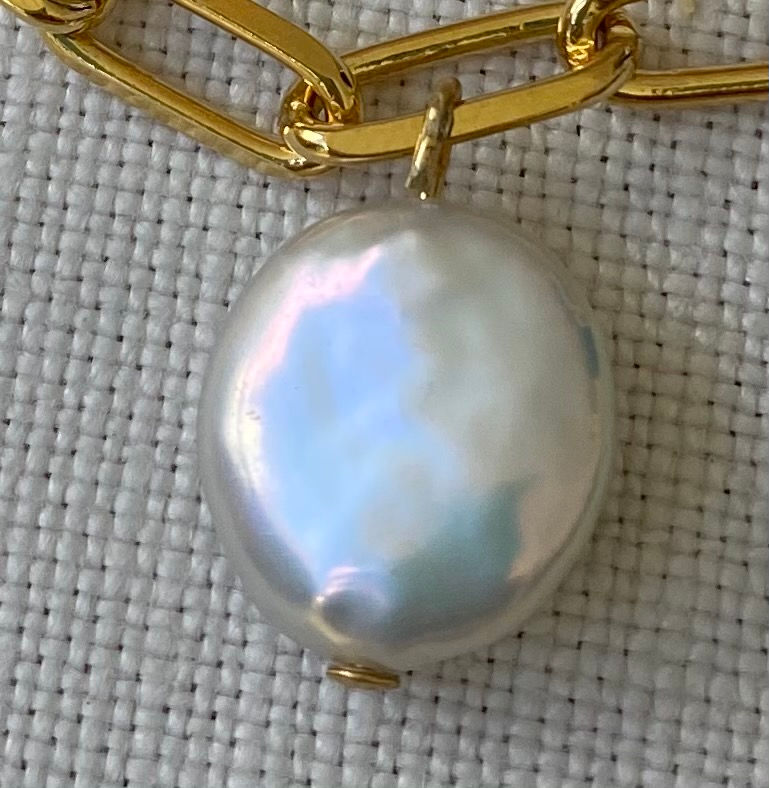 Miniatura: Bracelet  maille rectangle orné de pendentifs