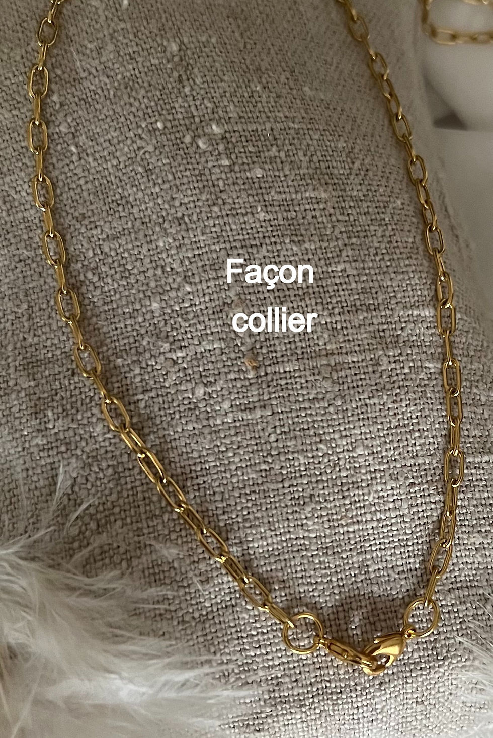 Thumbnail: Chaine petites mailles rectangles façon lunette/bijou téléphone/colliers