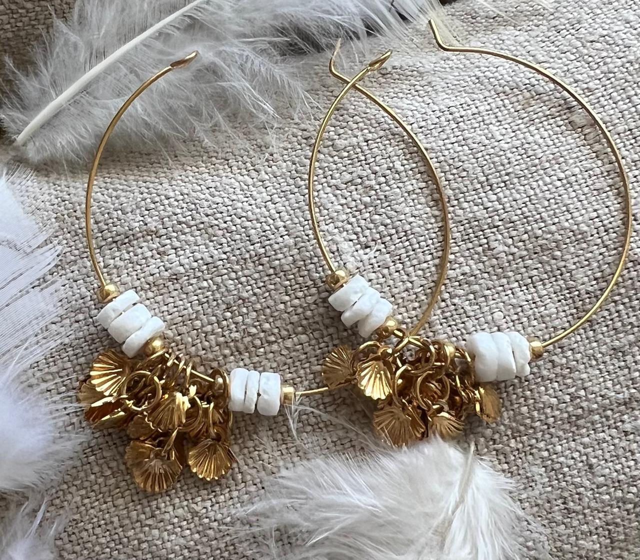 Boucles d'oreilles créoles Feuilletine