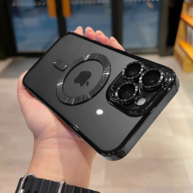 Miniatura: Capa transparente de luxo com revestimento magnético para carregamento sem fio M