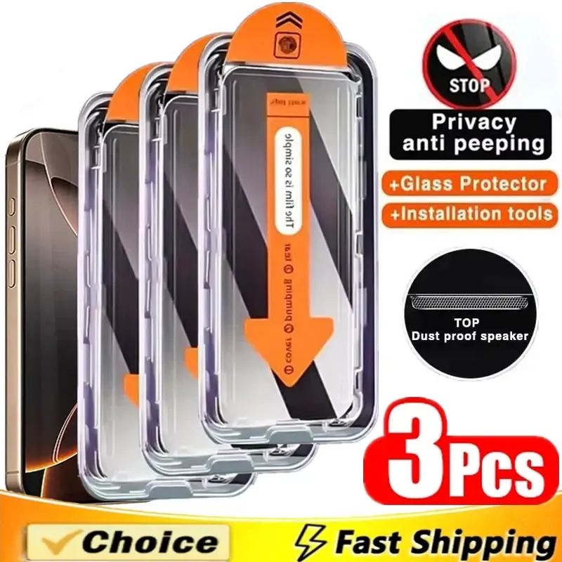 Miniatura: Kit com 3 Protetores de Tela de Privacidade para iPhone 16, 14, 11, 12, 13 e 14