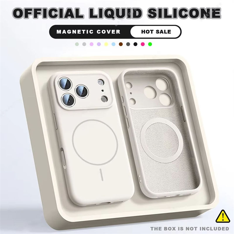 Miniatura: Capas de celular em silicone líquido MagSafe para iPhone 17, 16, 15, 14, 13, 12