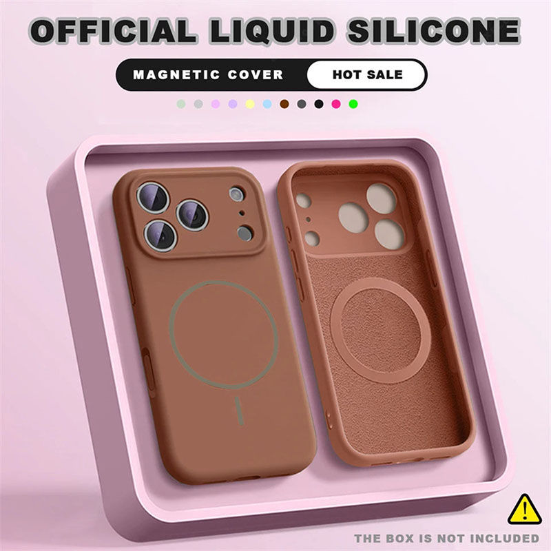 Miniatura: Capas de celular em silicone líquido MagSafe para iPhone 17, 16, 15, 14, 13, 12