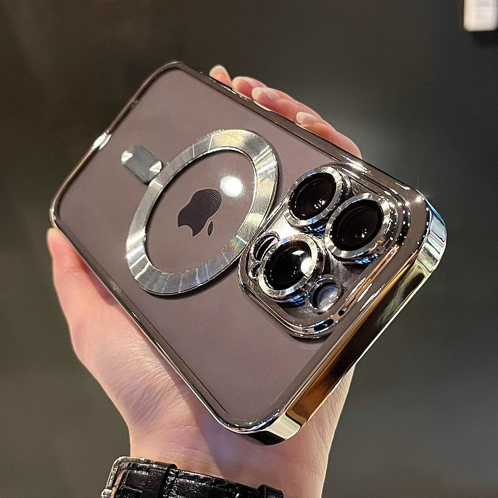 Miniatura: Capa transparente de luxo com revestimento magnético para carregamento sem fio M