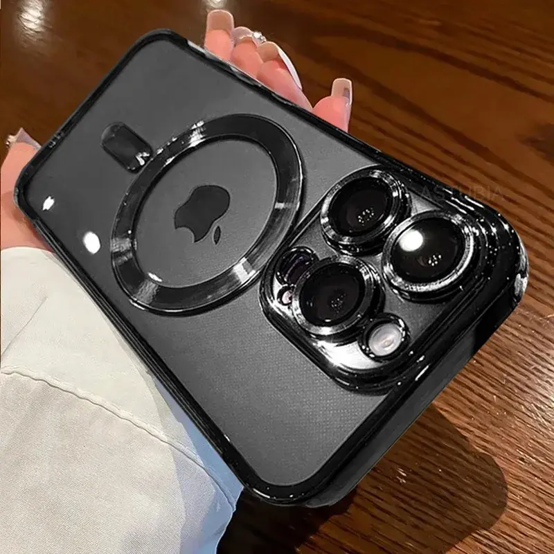 Miniatura: Capa magnética MagSafe de luxo com revestimento especial para iPhone 17, 16, 15,