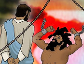Imagen de la historia bíblica "El endemoniado gadareno"